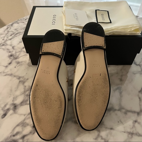 Gucci Princetown Leather Slide Quentin Mystic White Embroidered - Picture 3 of 16